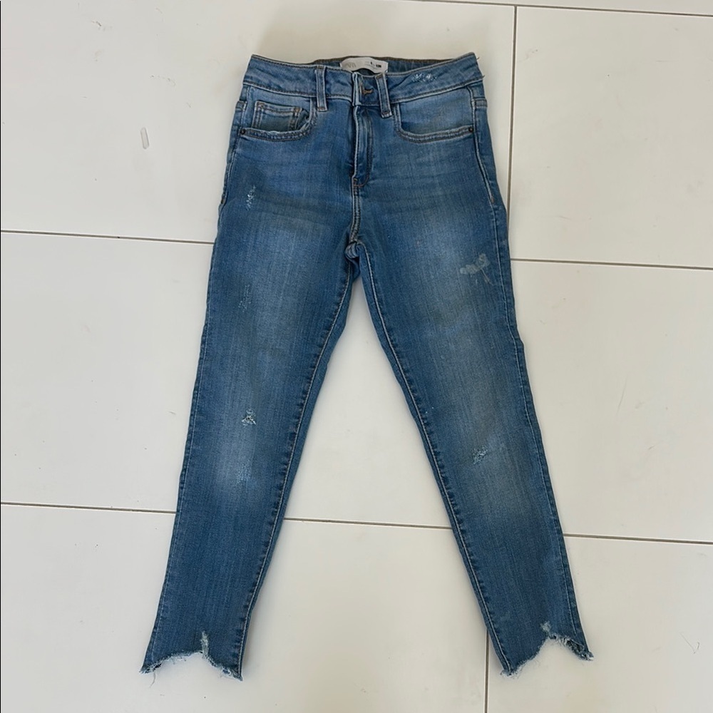 Zara girls Blue Jeans 8